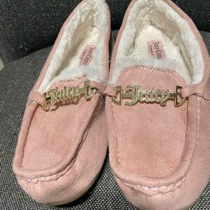 Juicy Couture Pink Suede Fuzzy-Lined Slip-On Shoes